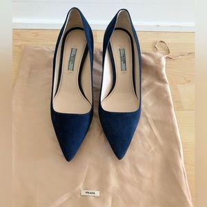 Prada Blue Suede Pumps